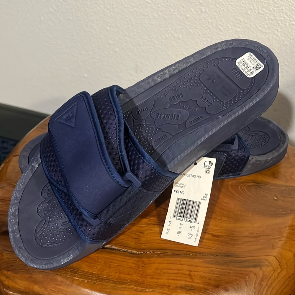 NEW Adidas Pharrell Williams Navy Chancletas HU Slides (FY6142) Men's Shoes Us10
